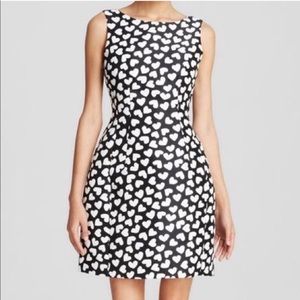 kate spade Black and White Heart Print Mini Dress